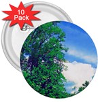 The Deep Blue Sky 3  Buttons (10 pack)  Front