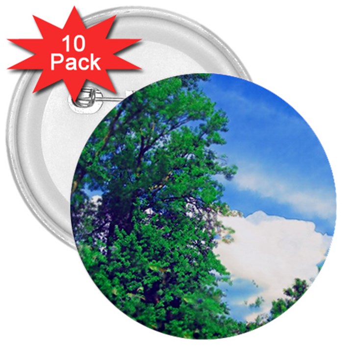 The Deep Blue Sky 3  Buttons (10 pack) 