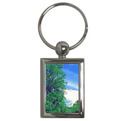 The Deep Blue Sky Key Chain (rectangle) by Fractalsandkaleidoscopes