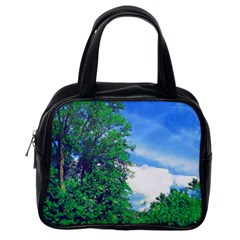 The Deep Blue Sky Classic Handbag (one Side) by Fractalsandkaleidoscopes