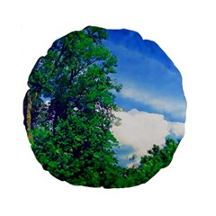 The Deep Blue Sky Standard 15  Premium Flano Round Cushions by Fractalsandkaleidoscopes