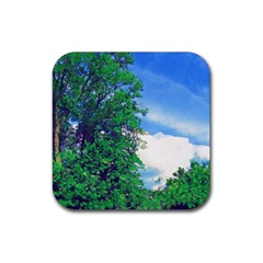 The Deep Blue Sky Rubber Coaster (square)  by Fractalsandkaleidoscopes