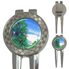 The Deep Blue Sky 3-in-1 Golf Divots by Fractalsandkaleidoscopes