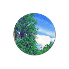 The Deep Blue Sky Magnet 3  (round) by Fractalsandkaleidoscopes