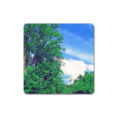 The Deep Blue Sky Square Magnet by Fractalsandkaleidoscopes