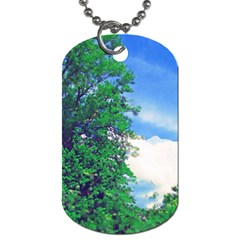 The Deep Blue Sky Dog Tag (one Side) by Fractalsandkaleidoscopes