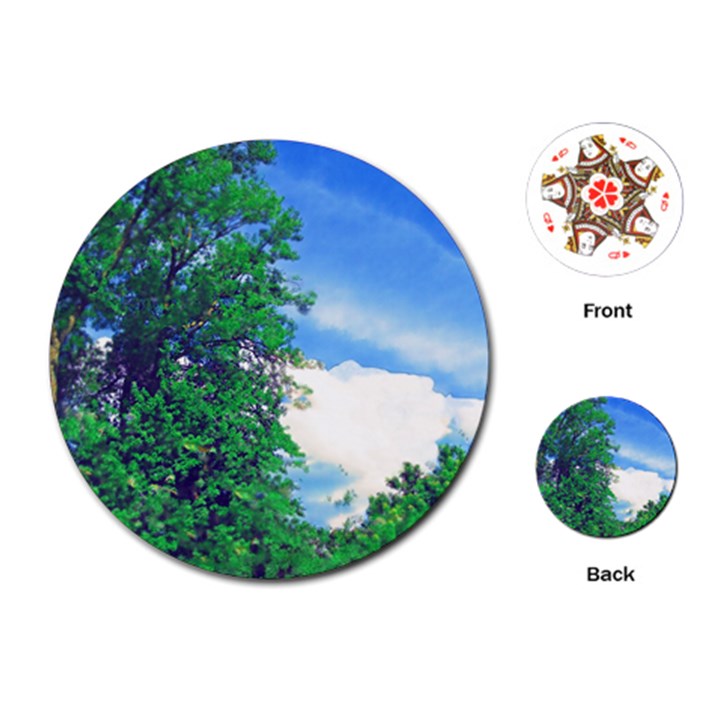 The Deep Blue Sky Playing Cards Single Design (Round)