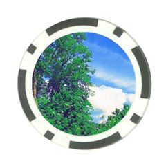 The Deep Blue Sky Poker Chip Card Guard by Fractalsandkaleidoscopes