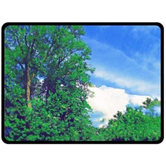 The Deep Blue Sky Fleece Blanket (large)  by Fractalsandkaleidoscopes