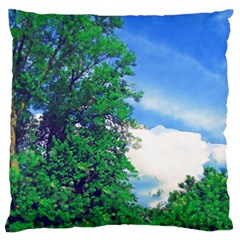 The Deep Blue Sky Large Flano Cushion Case (two Sides) by Fractalsandkaleidoscopes