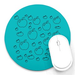 Small Apples And Big Apples Round Mousepads by pepitasart