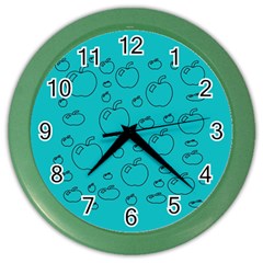 Small Apples And Big Apples Color Wall Clock by pepitasart