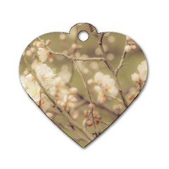 Sakura Flowers, Imperial Palace Park, Tokyo, Japan Dog Tag Heart (one Side) by dflcprintsclothing