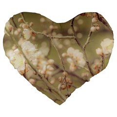 Sakura Flowers, Imperial Palace Park, Tokyo, Japan Large 19  Premium Heart Shape Cushions by dflcprintsclothing