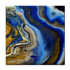 Peinture Acrylique Bleu Tile Coaster by kcreatif