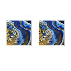 Peinture Acrylique Bleu Cufflinks (square) by kcreatif