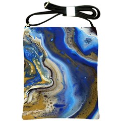 Peinture Acrylique Bleu Shoulder Sling Bag by kcreatif