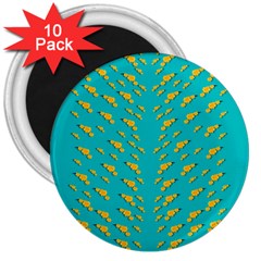 Sakura In Yellow And Colors From The Sea 3  Magnets (10 Pack)  by pepitasart