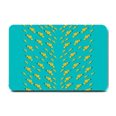 Sakura In Yellow And Colors From The Sea Small Doormat  by pepitasart