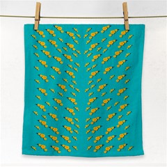 Sakura In Yellow And Colors From The Sea Face Towel by pepitasart