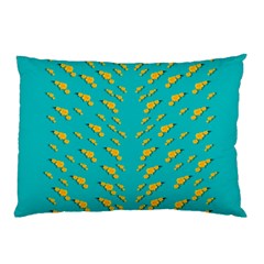 Sakura In Yellow And Colors From The Sea Pillow Case by pepitasart