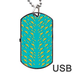 Sakura In Yellow And Colors From The Sea Dog Tag Usb Flash (one Side) by pepitasart