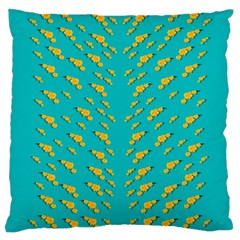 Sakura In Yellow And Colors From The Sea Large Cushion Case (two Sides) by pepitasart