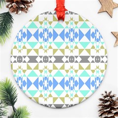 Multicolored Geometric Pattern Ornament (round)