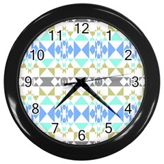 Multicolored Geometric Pattern Wall Clock (black)