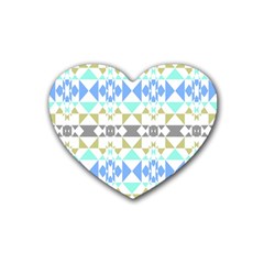 Multicolored Geometric Pattern Heart Coaster (4 Pack)  by dflcprintsclothing