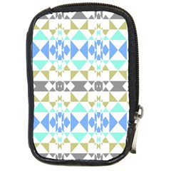 Multicolored Geometric Pattern Compact Camera Leather Case