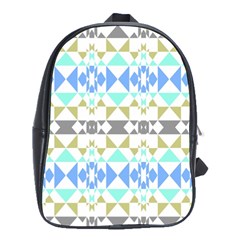 Multicolored Geometric Pattern School Bag (large) by dflcprintsclothing