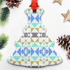 Multicolored Geometric Pattern Christmas Tree Ornament (two Sides)