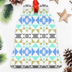 Multicolored Geometric Pattern Bell Ornament (two Sides) by dflcprintsclothing