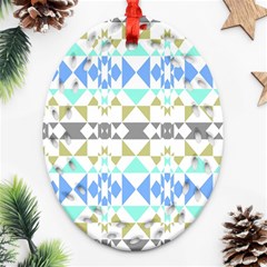 Multicolored Geometric Pattern Ornament (oval Filigree) by dflcprintsclothing