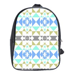 Multicolored Geometric Pattern School Bag (xl) by dflcprintsclothing