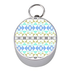 Multicolored Geometric Pattern Mini Silver Compasses by dflcprintsclothing