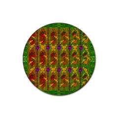 Sakura Blossoms Popart Rubber Coaster (round)  by pepitasart