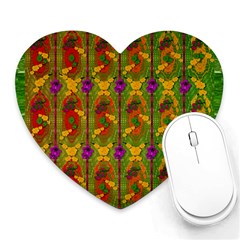 Sakura Blossoms Popart Heart Mousepads by pepitasart