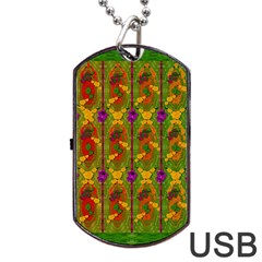 Sakura Blossoms Popart Dog Tag Usb Flash (one Side) by pepitasart