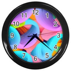 3d Color Swings Wall Clock (black)