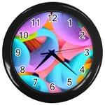 3d Color Swings Wall Clock (Black) Front