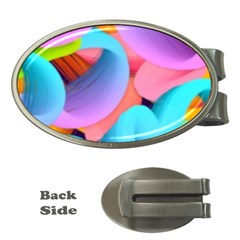 3d Color Swings Money Clips (oval)  by Sparkle