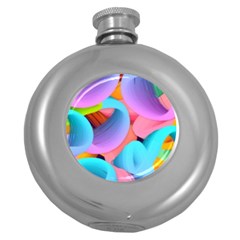 3d Color Swings Round Hip Flask (5 Oz) by Sparkle