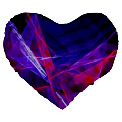 Fractal Flash Large 19  Premium Heart Shape Cushions by Sparkle