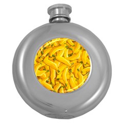 Geometric Bananas Round Hip Flask (5 Oz) by Sparkle