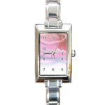 Pink Fractal Rectangle Italian Charm Watch Front