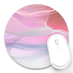 Pink Fractal Round Mousepads by Sparkle