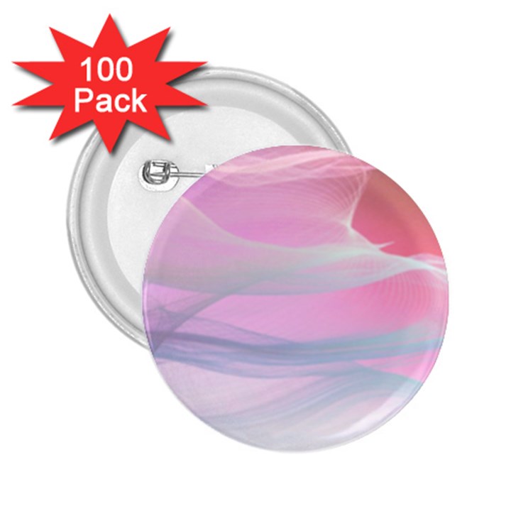 Pink Fractal 2.25  Buttons (100 pack) 