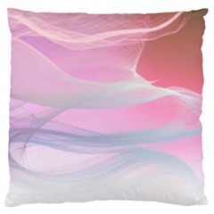 Pink Fractal Large Flano Cushion Case (one Side) by Sparkle